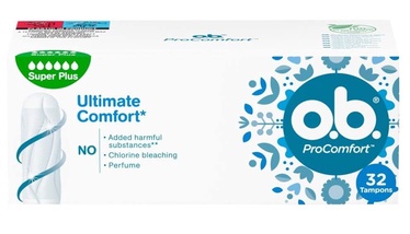 Higiēniskie tamponi O.B. ProComfort Ultimate, Super Plus, 32 gab.