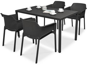 Välimööbli komplekt Net/Cube, antratsiit, 4 istekohta
