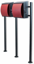 Postkast Bituxx B2M 3134, must/punane, 100 cm x 19 cm x 124 cm