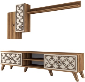 Sektsioonkapp Kalune Design Class S 845HCT3016, pähklipuu/kreemjasvalge, 35 cm x 180 cm x 44 cm