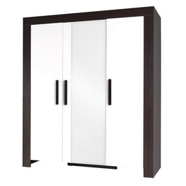 Riidekapp MN Cezar REG1, valge/tumepruun, 150 cm x 60 cm x 210 cm, peegliga