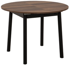 Обеденный стол c удлинением Kalune Design Oliver, черный/ореховый, 100 - 139 см x 100 см x 75 см