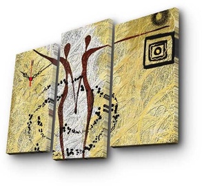 Pulkstenis - bilde Wallity Canvas 3PATCS-24, dzeltena/bēša, koks/kanva, 66 cm x 45 cm