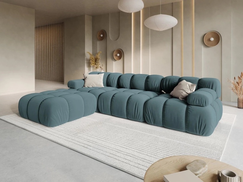 Mooduldiivan Micadoni Home Bellis, roheline, 282 x 188 cm x 63 cm