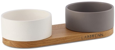 Söögikauss Labbvenn Vuku Ceramic Double Buffet Small White/Cacao, 0.8 l