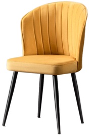 Стул для столовой Kalune Design Rubi 107BCK1140, матовый, черный/желтый, 42 см x 52 см x 85 см, 2 шт.