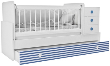Выдвижная кровать Kalune Design Aqua Marine 142NPG1106, синий/белый, 78 x 186 см