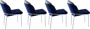 Valgomojo kėdė Kalune Design Dore 123 974NMB1214, balta/tamsiai mėlyna, 55 cm x 54 cm x 86 cm, 4 vnt.
