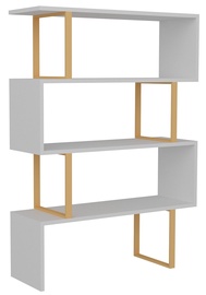 Riiul Kalune Design Adriana, kuldne/valge, 91.5 cm x 29.5 cm x 124.5 cm