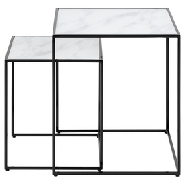 Kafijas galdiņš Actona Bolton 61926, balta/melna, 450 mm x 450 mm x 500 mm