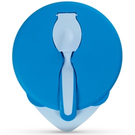 Bļoda ar vāku un karoti Baboo Bowl With Lid And Spoon 9-029, 6+ mēn., plastmasa/silikons, 2 gab., zila
