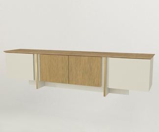 TV galds Kalune Design Sion, valriekstu/krēmkrāsa, 180 cm x 35 cm x 45 cm