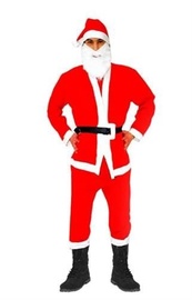 Kostüüm täiskasvanutele Christmas Grandfather's Outfit, valge/punane, 65 cm x 108 cm x 105 cm, polüester