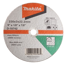 Griešanas disks leņķa slīpmašīnām Makita D-18742, 230 mm x 3 mm x 22.23 mm