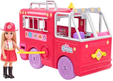 Lelle Barbie Chelsea Fire Truck Vehicle HCK73, 15 cm