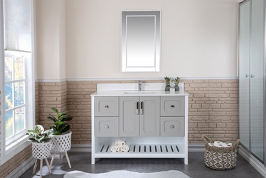 Комплект мебели для ванной Kalune Design Yampa 48, белый/серый, 54 см x 120 см x 86 см