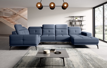 Stūra dīvāns Neviro Gojo 40, zila, labais, 201 x 350 cm x 77 cm