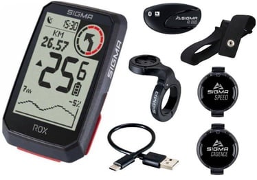 Велосипедный компьютер Sigma Rox 4.0 GPS Sensor Set 01064, пластик, черный