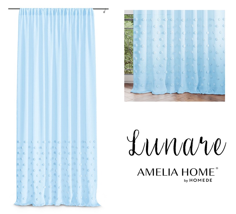 Dienas aizkari AmeliaHome Lunare, zila, 140 cm x 270 cm