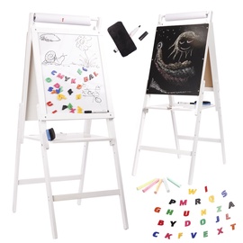 Zīmēšanas tāfele RoGer Chalk & Magnetic Wooden Board, 115 cm, balta