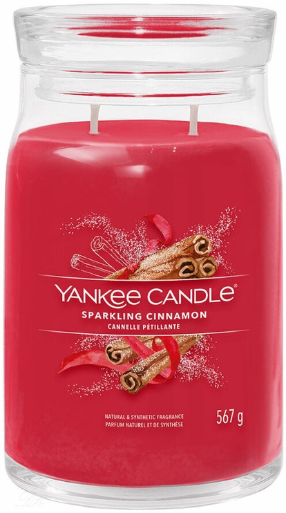 Svece, aromātiskā Yankee Candle Signature Sparkling Cinnamon, 60 - 90 h, 567 g, 155 mm x 94 mm