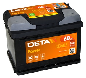 Akumulators Deta Power DB602, 12 V, 60 Ah, 540 A