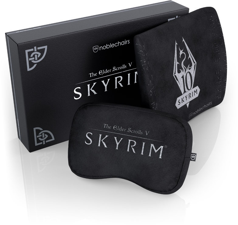 Krēslu spilveni Noblechairs Skyrim Edition, melna/pelēka, 400 mm x 320 mm, 2 gab.