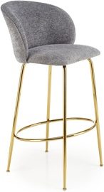 Барный стул H116, блестящий, золотой/серый, 59 см x 50 см x 101 см