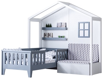 Детская кровать Kalune Design Cesme G-Smy, белый/антрацитовый, 200 x 210 см