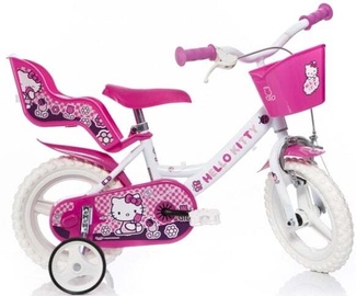 Детский велосипед Dino Bikes Hello Kitty, белый/розовый, 9" (21.59 cm), 12″