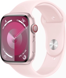 Nutikell Apple Watch Series 9 GPS + Cellular, 45mm Pink Aluminium Light Pink Sport Band M/L, roosa