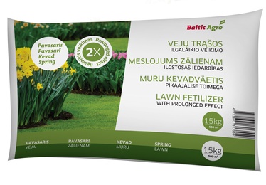 Mēslojums zālienam Baltic Agro Lawn fertilizers, lielam apjomam, 15 kg