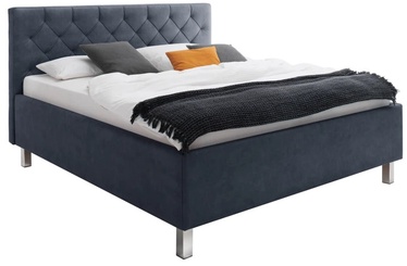 Кровать Meise Möbel San Remo, синий/хромовый, 215x190 см, с решеткой