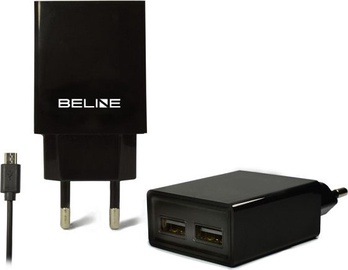 Зарядное устройство для телефона Beline Travel Charger, 2 x USB 2.0, черный