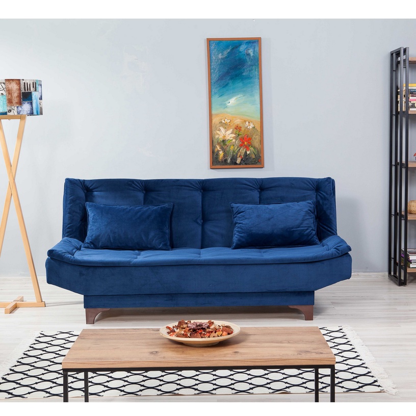 Dīvāns-gulta Hanah Home Kelebek, zila, 85 x 190 cm x 85 cm