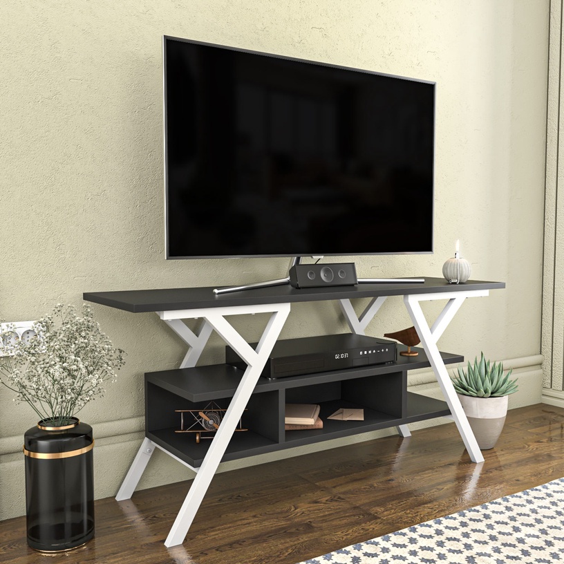 TV-laud Kalune Design Minerva, antratsiit/valge, 35 cm x 120 cm x 55 cm