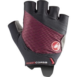 Velo cimdi vīriešiem/sievietēm Castelli Rosso Corsa, melna/bordo, S