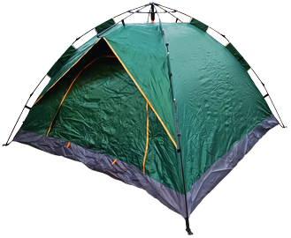 Trīsvietīga telts Camping Tent, tumši zaļa
