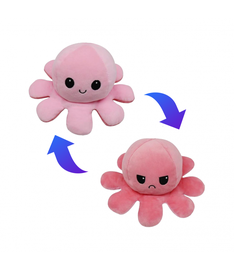 Mīkstā rotaļlieta Emotion Octopus, rozā, 10 cm
