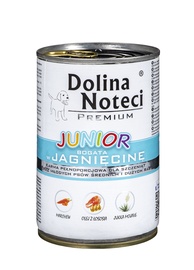 Mitrā barība (konservi) suņiem Dolina Noteci & Piper Premium Junior, jēra gaļa, 0.4 kg