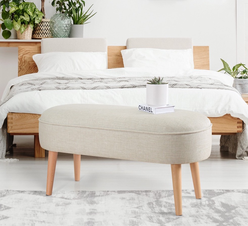 Пуф Hanah Home Lednok, кремовый, 100 см x 40 см x 47 см