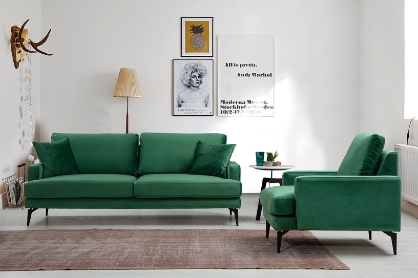 Diivan Hanah Home Papira, roheline, 175 x 90 cm x 88 cm