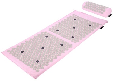 Akupresūrinis kilimėlis HMS Acupressure Set AKM04, rožinė/pilka, 125 cm x 48 cm x 2 cm