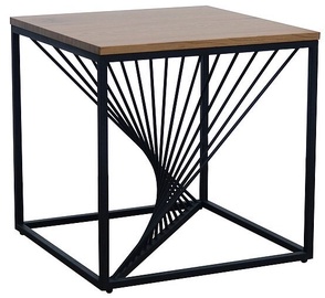 Kafijas galdiņš Signal Meble Loft Orion, melna/ozola, 550 mm x 550 mm x 550 mm