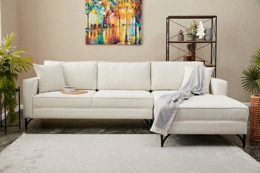 Stūra dīvāns Hanah Home Berlin, melna/krēmkrāsa, labais, 181 x 258 x 83 cm