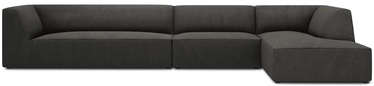 Stūra dīvāns Micadoni Home Ruby 5 Seats, melna/tumši pelēka, labais, 366 x 180 cm x 69 cm