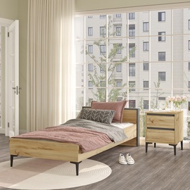 Комплект мебели для спальни Kalune Design AR15-KA, комнатные, дубовый/антрацитовый