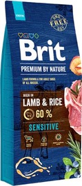 Сухой корм для собак Brit Premium By Nature Sensitive, баранина/рис, 8 кг