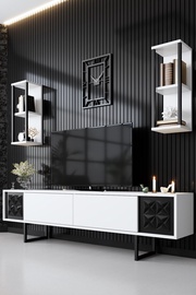 TV-laud Kalune Design Black Line, valge/must, 30 cm x 180 cm x 48 cm