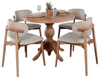 Ēdamistabas komplekts Kalune Design Roma, krēmkrāsas/dižskābardis